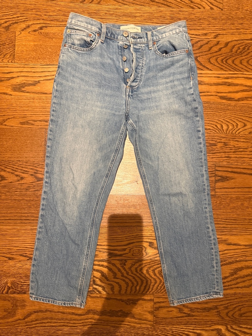 Denim Forum Light Blue Straight Leg Jeans
